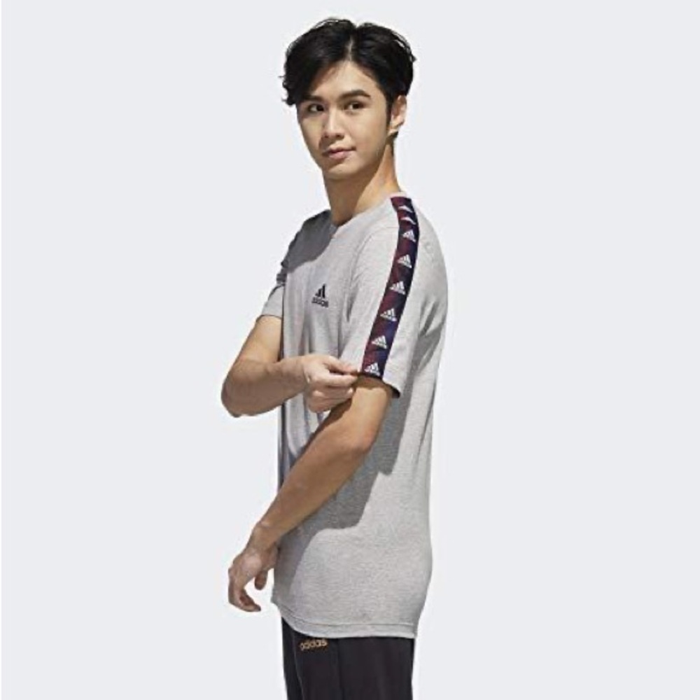 adidas Men's Essentials Tape Tee Shirt Grey Heather